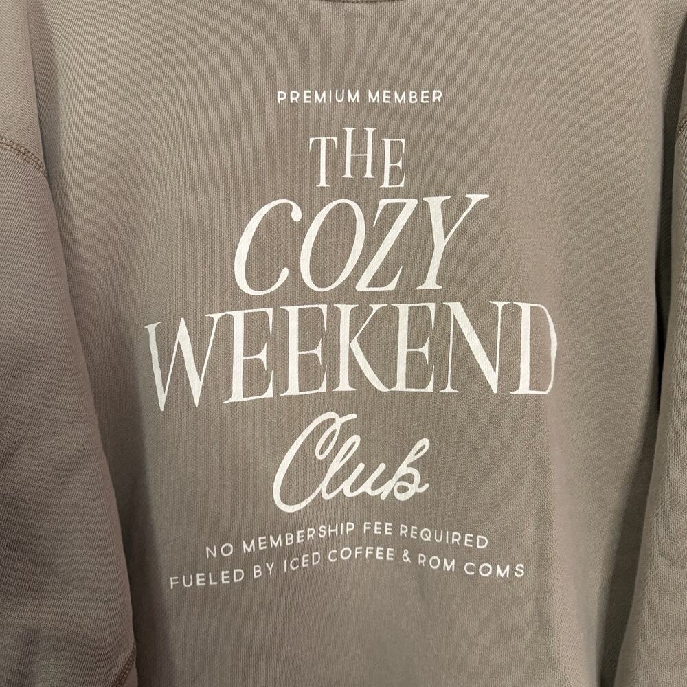 Elwood Sweatshirt Brown Crewneck Pullover Organic Cotton Cozy Weekend Club Med - Picture 2 of 5
